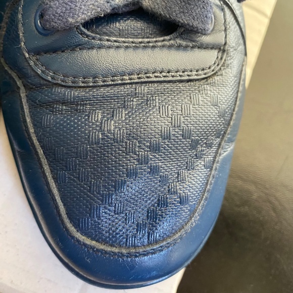 GUCCI BLUE LEATHER HI-CUT RUBBER SHOES SNEAKERS 6 - Picture 5 of 12